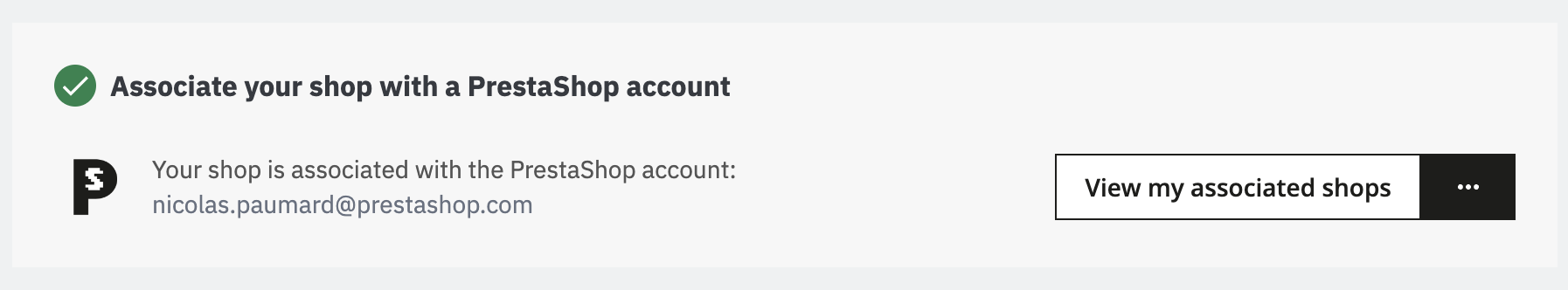 PrestaShop Account linked