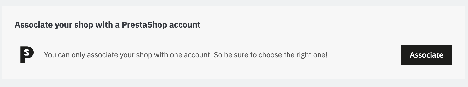 PrestaShop Account not linked